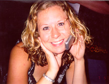 This is a photograph of Melissa talking on the phone!