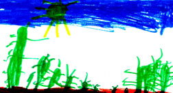 This is a picture of many saguaros in the sun.